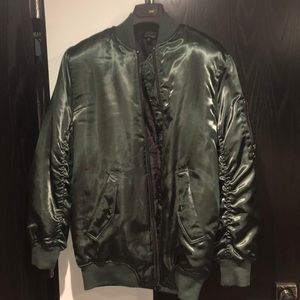 Topshop dark green bomber